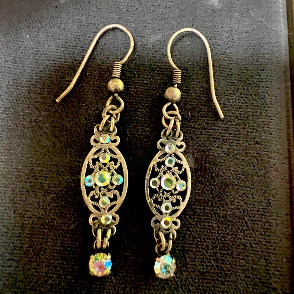 Pewter chandelier earrings